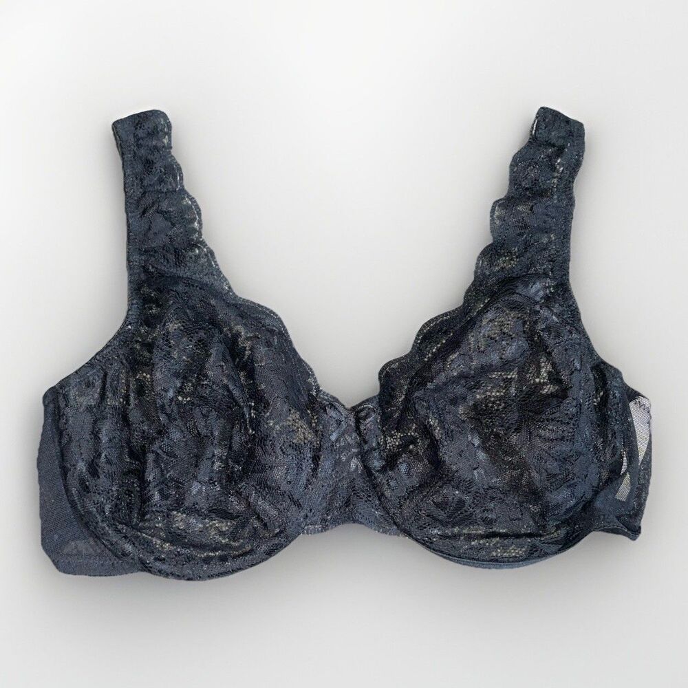 Victorias Secret Vintage Good Lace Lace Black Sheer Unlined Bra 36C
